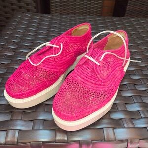 Robert Clergerie Poco Raffia Oxford in Pink